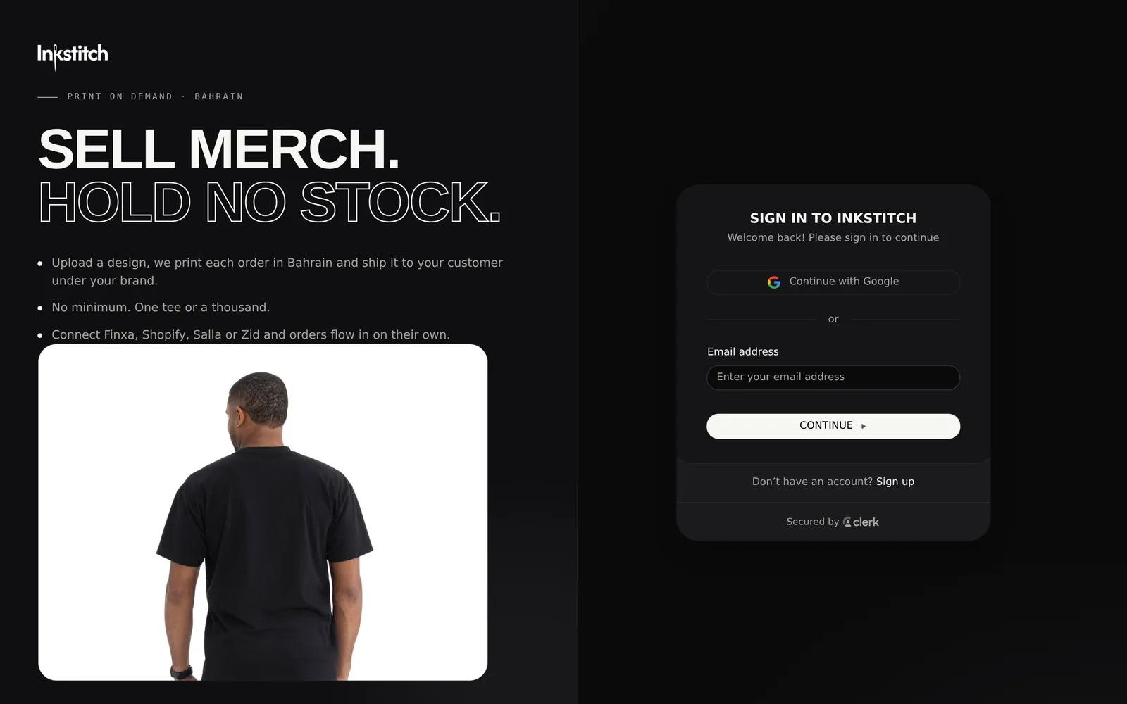 Inkstitch brand app — sign in